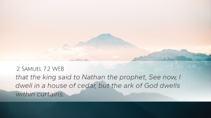 2 Samuel 7:2 WEB Bible Verse Image