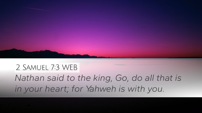 2 Samuel 7:3 WEB Desktop Wallpaper - Nathan said to the king, Go, do all that is in - Desktop Bible Verse Wallpaper