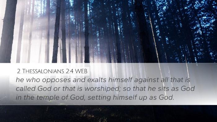 2 Thessalonians 2:4 WEB Bible Verse Image