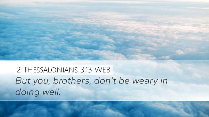 2 Thessalonians 3:13 WEB Bible Verse Image