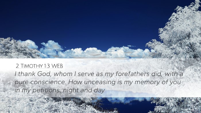 2 Timothy 1:3 WEB Bible Verse Image