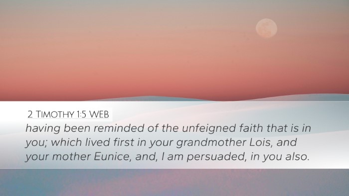 2 Timothy 1:5 WEB Bible Verse Image