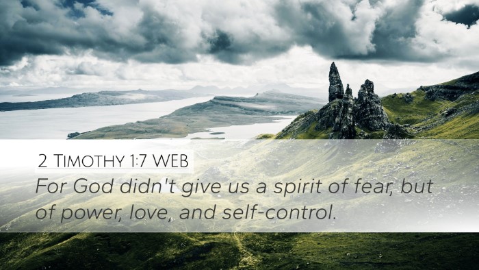 2 Timothy 1:7 WEB Bible Verse Image