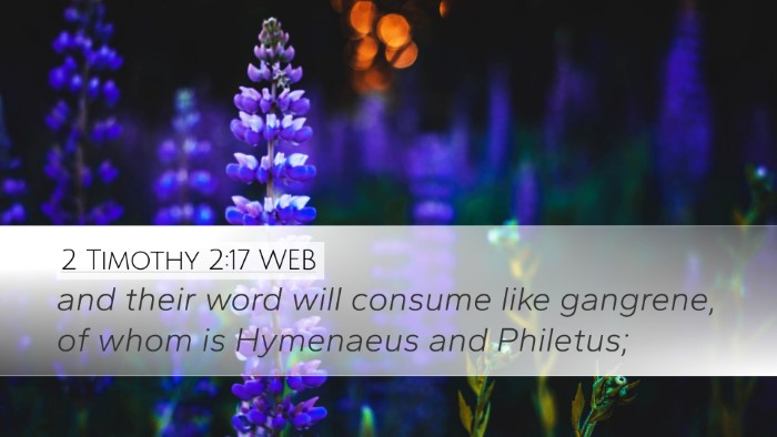 2 Timothy 2:17 WEB Bible Verse Image