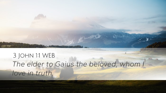 3 John 1:1 WEB Desktop Wallpaper - The elder to Gaius the beloved, whom I love in - Desktop Bible Verse Wallpaper