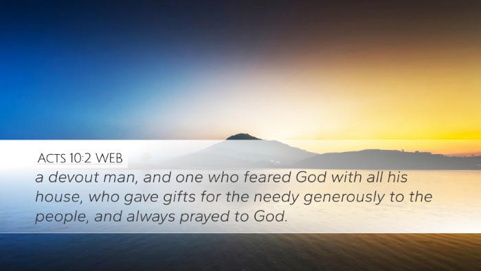 Acts 10:2 WEB Bible Verse Image