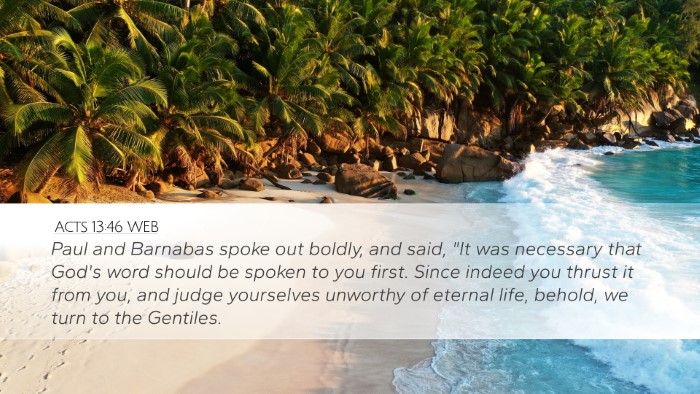 Acts 13:46 WEB Bible Verse Image