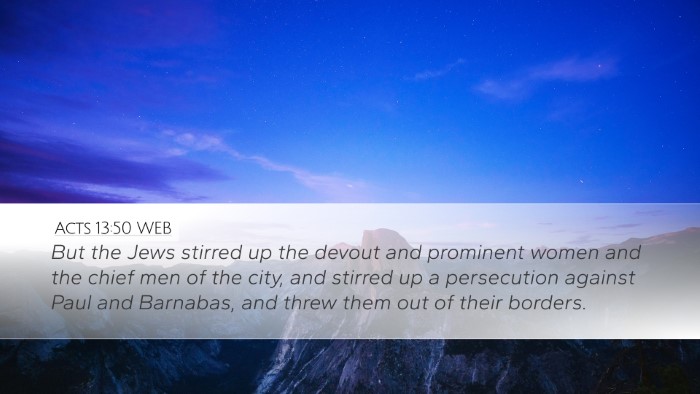 Acts 13:50 WEB Bible Verse Image