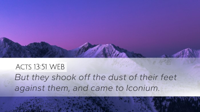 Acts 13:51 WEB Bible Verse Image