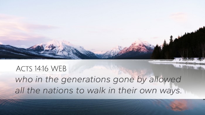 Acts 14:16 WEB Bible Verse Image