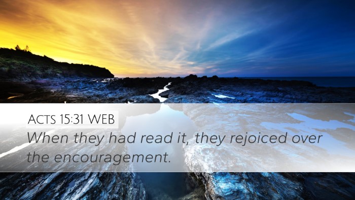 Acts 15:31 WEB Bible Verse Image
