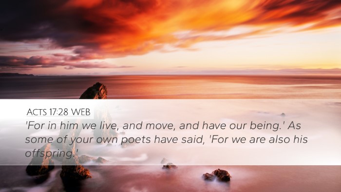 Acts 17:28 WEB Bible Verse Image