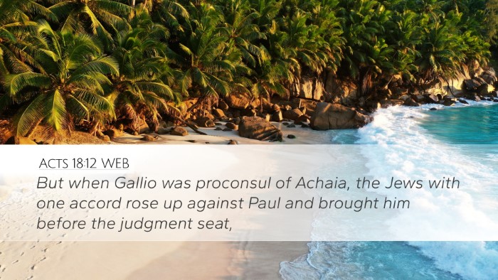 Acts 18:12 WEB Bible Verse Image