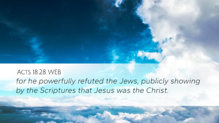 Acts 18:28 WEB Bible Verse Image