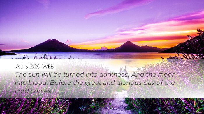 Acts 2:20 WEB Bible Verse Image