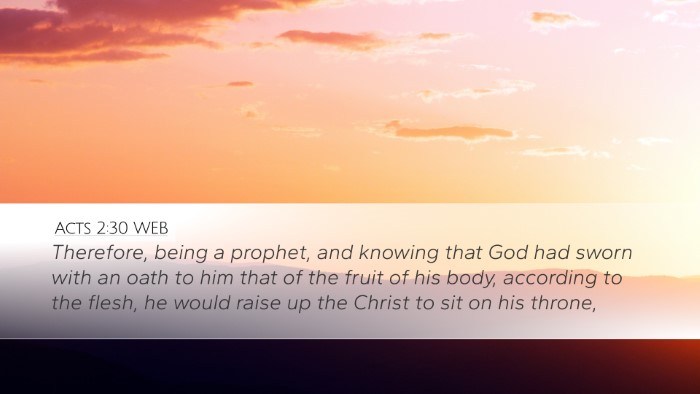 Acts 2:30 WEB Bible Verse Image