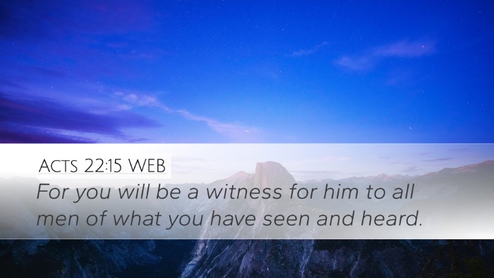 Acts 22:15 WEB Bible Verse Image