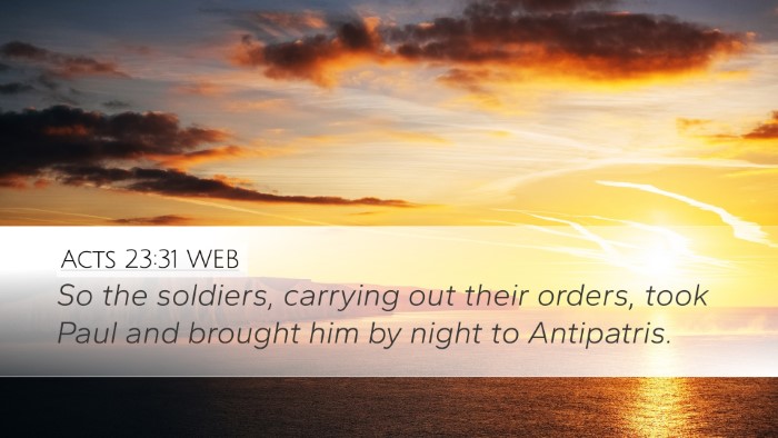 Acts 23:31 WEB Desktop Wallpaper - So the soldiers, carrying out their orders, took - Desktop Bible Verse Wallpaper
