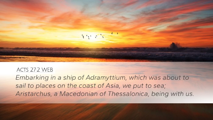 Acts 27:2 WEB Bible Verse Image