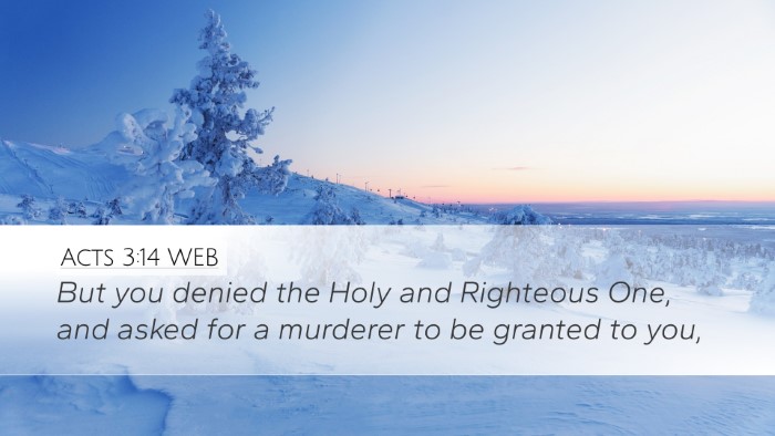 Acts 3:14 WEB Bible Verse Image