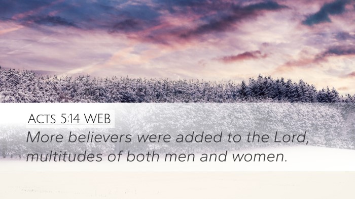 Acts 5:14 WEB Bible Verse Image