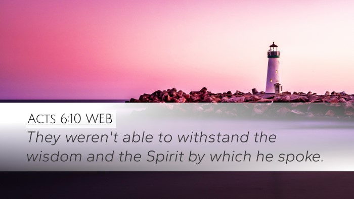 Acts 6:10 WEB Bible Verse Image
