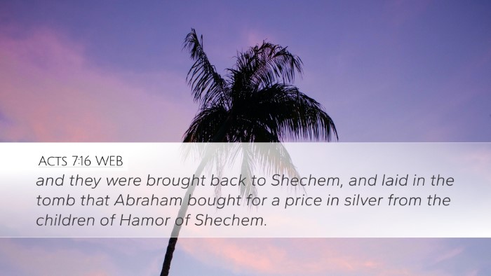 Acts 7:16 WEB Bible Verse Image