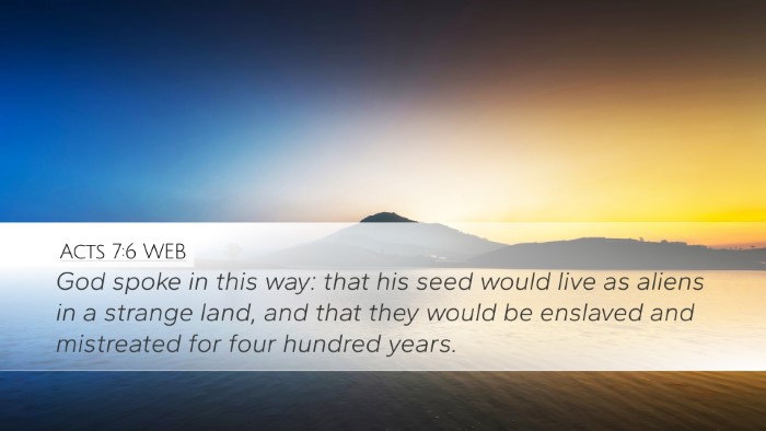 Acts 7:6 WEB Bible Verse Image