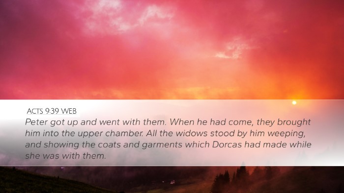 Acts 9:39 WEB Bible Verse Image