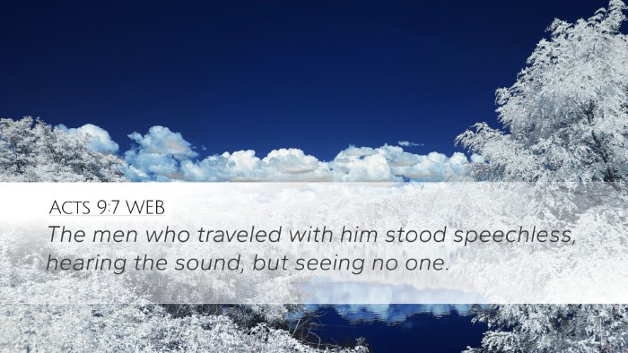 Acts 9:7 WEB Bible Verse Image