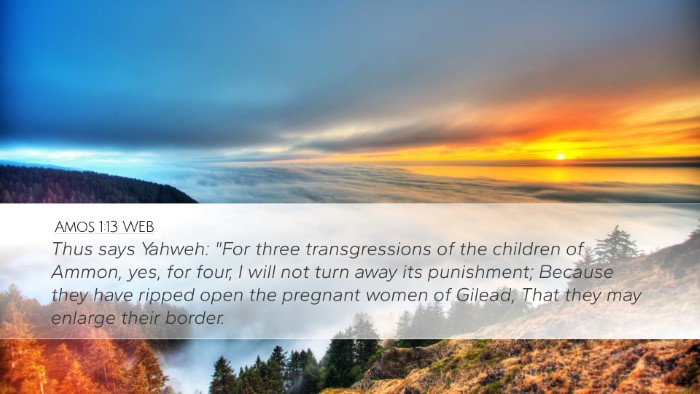 Amos 1:13 WEB Bible Verse Image