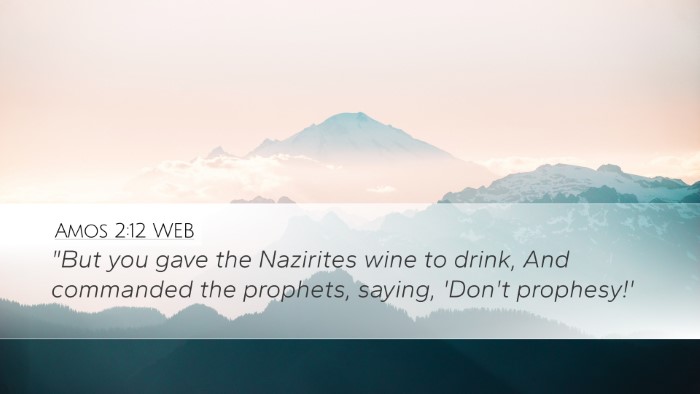 Amos 2:12 WEB Bible Verse Image