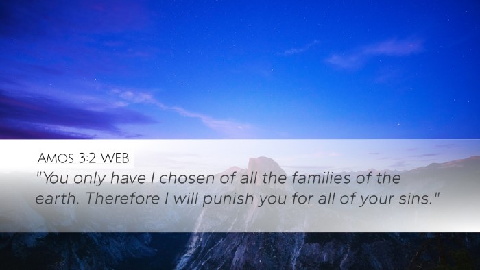 Amos 3:2 WEB Bible Verse Image