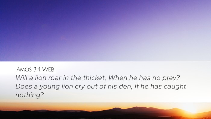 Amos 3:4 WEB Bible Verse Image