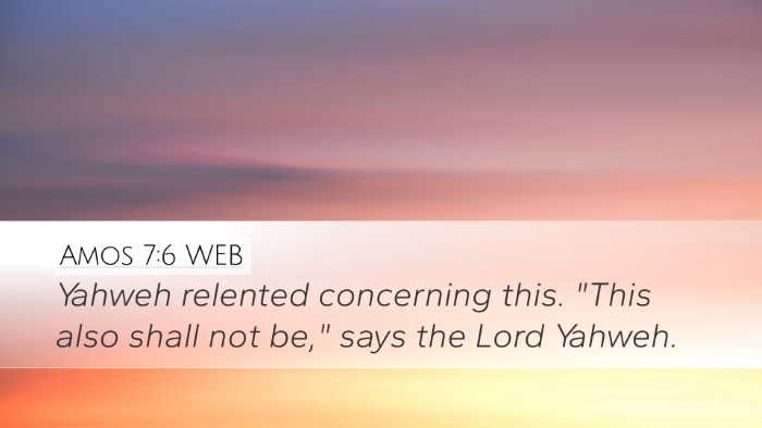 Amos 7:6 WEB Bible Verse Image