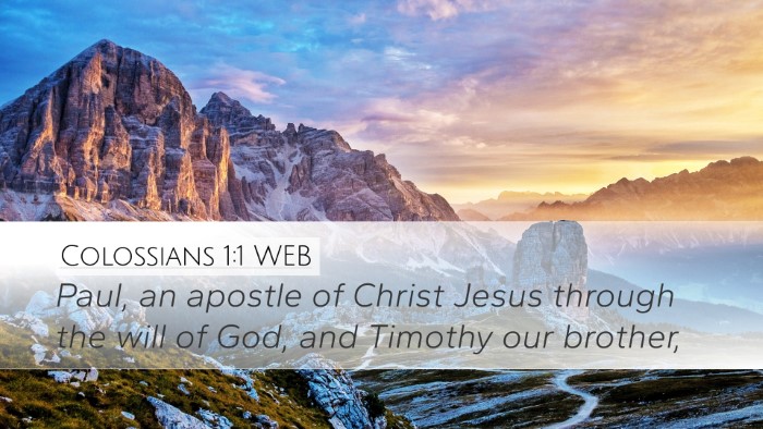 Colossians 1:1 WEB Bible Verse Image