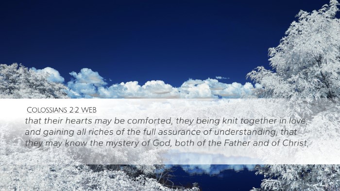 Colossians 2:2 WEB Bible Verse Image