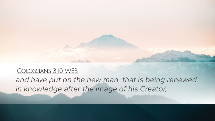 Colossians 3:10 WEB Bible Verse Image