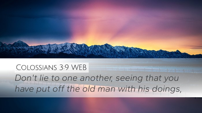 Colossians 3:9 WEB Bible Verse Image