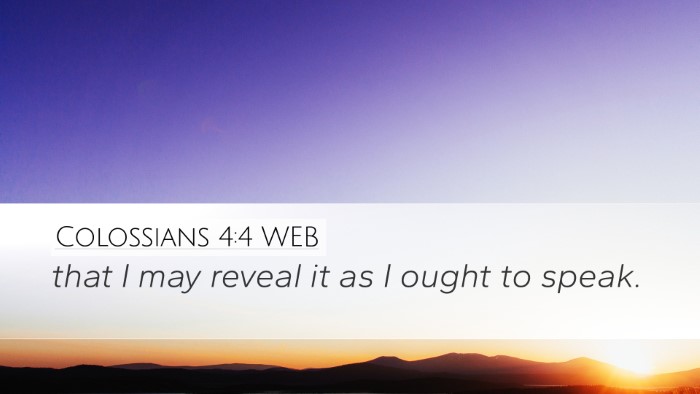 Colossians 4:4 WEB Bible Verse Image