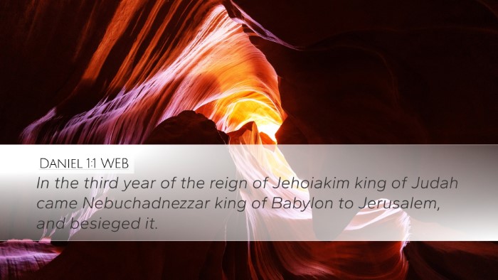 Daniel 1:1 WEB Desktop Wallpaper - In the third year of the reign of Jehoiakim king - Desktop Bible Verse Wallpaper