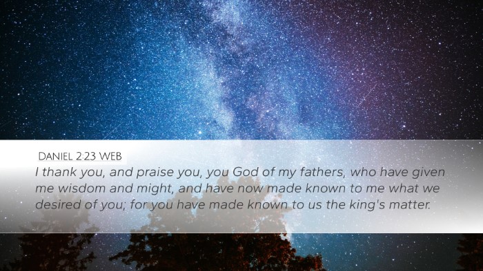 Daniel 2:23 WEB Bible Verse Image