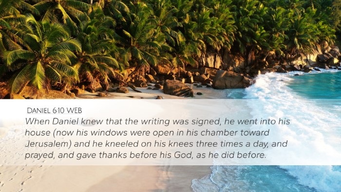Daniel 6:10 WEB Bible Verse Image