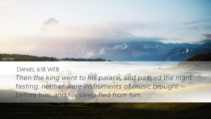 Daniel 6:18 WEB Bible Verse Image