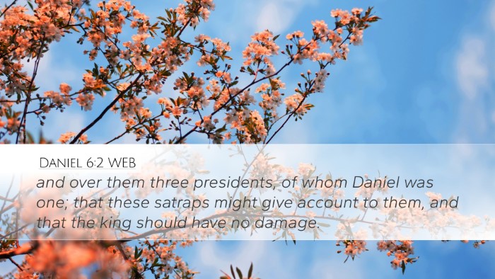 Daniel 6:2 WEB Bible Verse Image