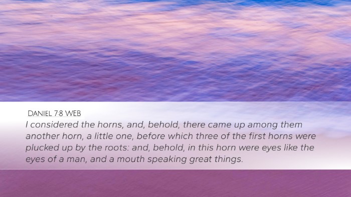 Daniel 7:8 WEB Bible Verse Image
