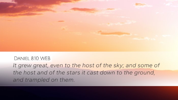 Daniel 8:10 WEB Bible Verse Image