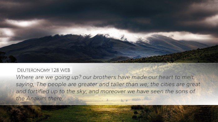 Deuteronomy 1:28 WEB Bible Verse Image