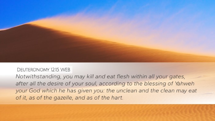 Deuteronomy 12:15 WEB Bible Verse Image