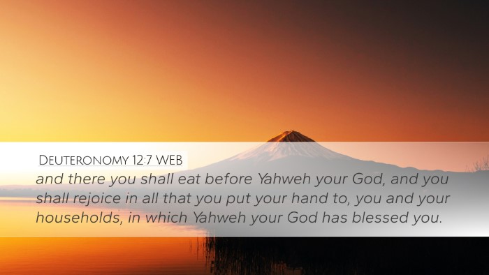 Deuteronomy 12:7 WEB Bible Verse Image